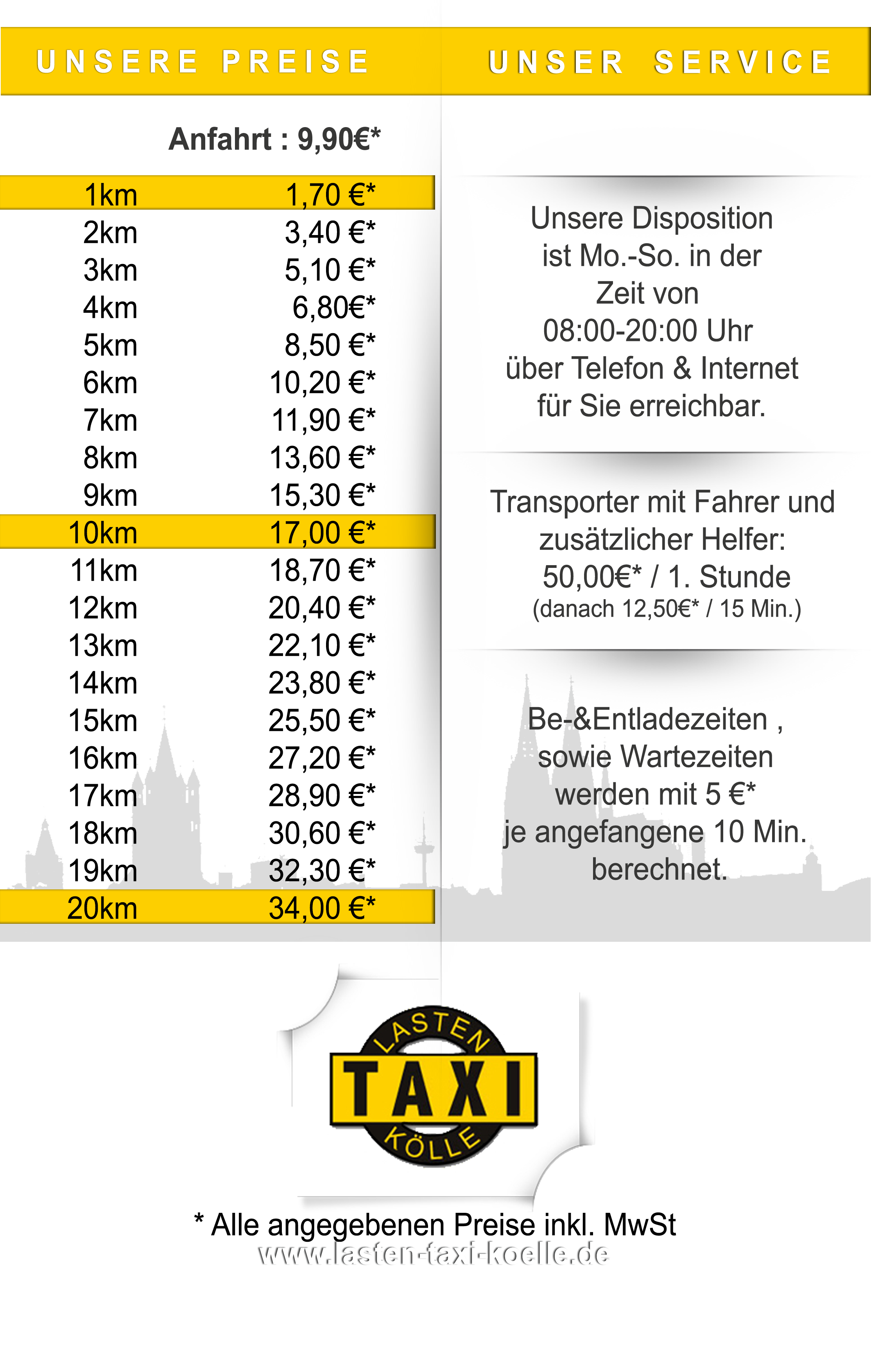 Taxi Dren Preise